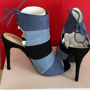 New Fashionable High Heel Sandals.Blue/Black